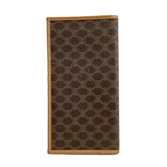 CELINE Macadam - Dark Brown Beige PVC Bill Holder 146-022725 - Picture 2 of 5